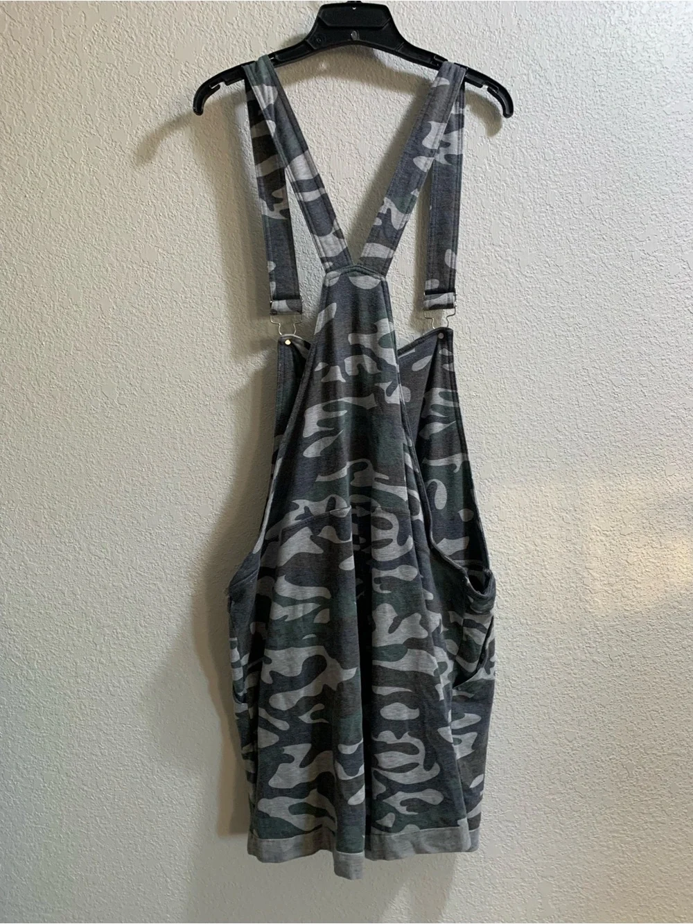 Camo Overall Shorts - Green and Gray Camo